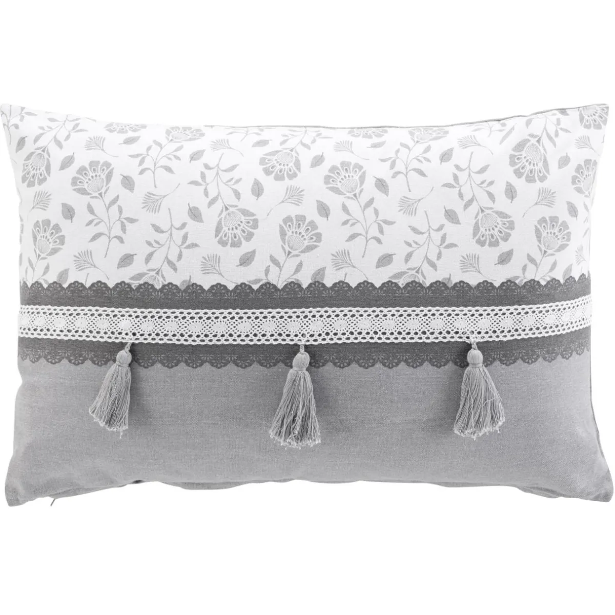 douceur d'intu017drieur Coussin rectangulaire coton (40 x 60 cm) Flavie Gris New