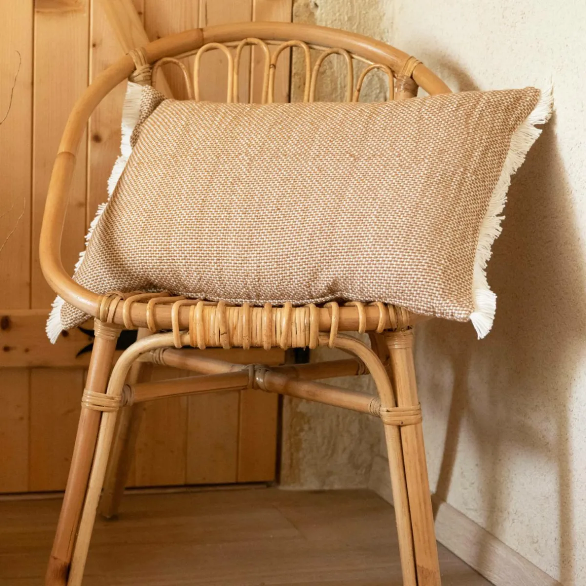 EMINZA Coussin rectangulaire coton texturé (50 x 80 cm) Jamy Marron Online