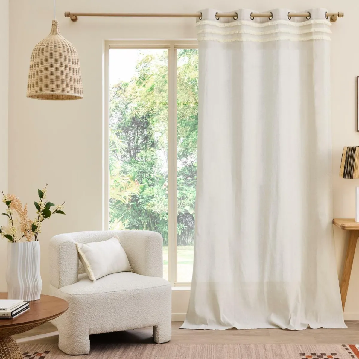 douceur d'intu017drieur Coussin rectangulaire coton (30 x 50 cm) Vertis Beige Outlet