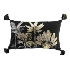 COTON d'intu017drieur Coussin rectangulaire coton (30 x 50 cm) Karaba Noir Clearance