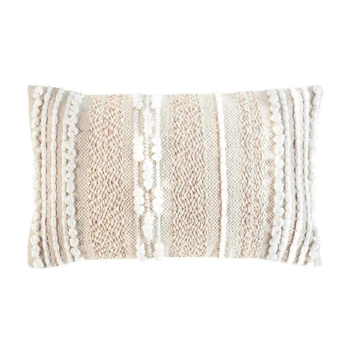 douceur d'intu017drieur Coussin rectangulaire coton (30 x 50 cm) Blanca Beige