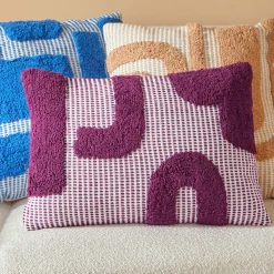 Atmosphera, cru017dateur d'intu017drieur Coussin rectangulaire coton (38 x 58 cm) Poppy Violet Best
