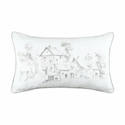 LOVELY CASA Coussin rectangulaire coton (50 cm) Sophie Ecru