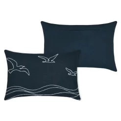 STOF Coussin rectangulaire coton (40 x 60 cm) Bordemer jeans Bleu Outlet
