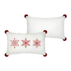 STOF Coussin rectangulaire effet fausse fourrure (30 x 50 cm) Bessey Rouge Clearance
