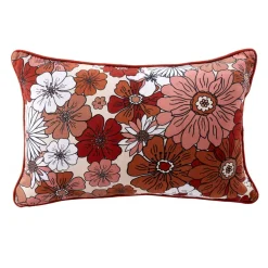 EMINZA Coussin rectangulaire en gaze de coton (40 x 60 cm) Gaïa Azalée Terracotta Outlet
