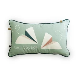 L'EFFET PAPILLON Coussin rectangulaire enfant coton (30 x 50 cm) Petits papiers e Bleu Online