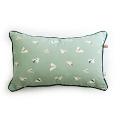 L'EFFET PAPILLON Coussin rectangulaire enfant coton (30 x 50 cm) Petits papiers e Bleu Online
