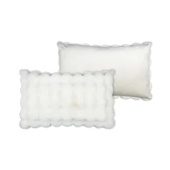 STOF Coussin rectangulaire fausse fourrure (50 x 80 cm) Nebraska Ecru Discount