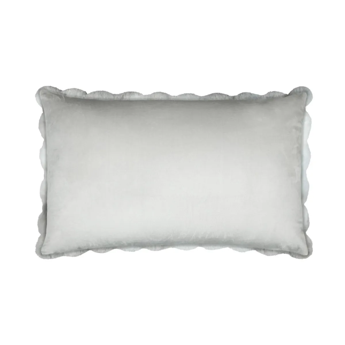 STOF Coussin rectangulaire fausse fourrure (50 x 80 cm) Nebraska perle Gris