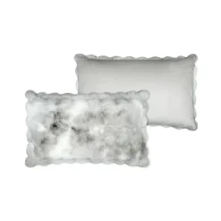 STOF Coussin rectangulaire fausse fourrure (50 x 80 cm) Nebraska perle Gris