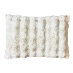 EMINZA Coussin rectangulaire fausse fourrure (50 x 80 cm) Toronto Ivoire Discount