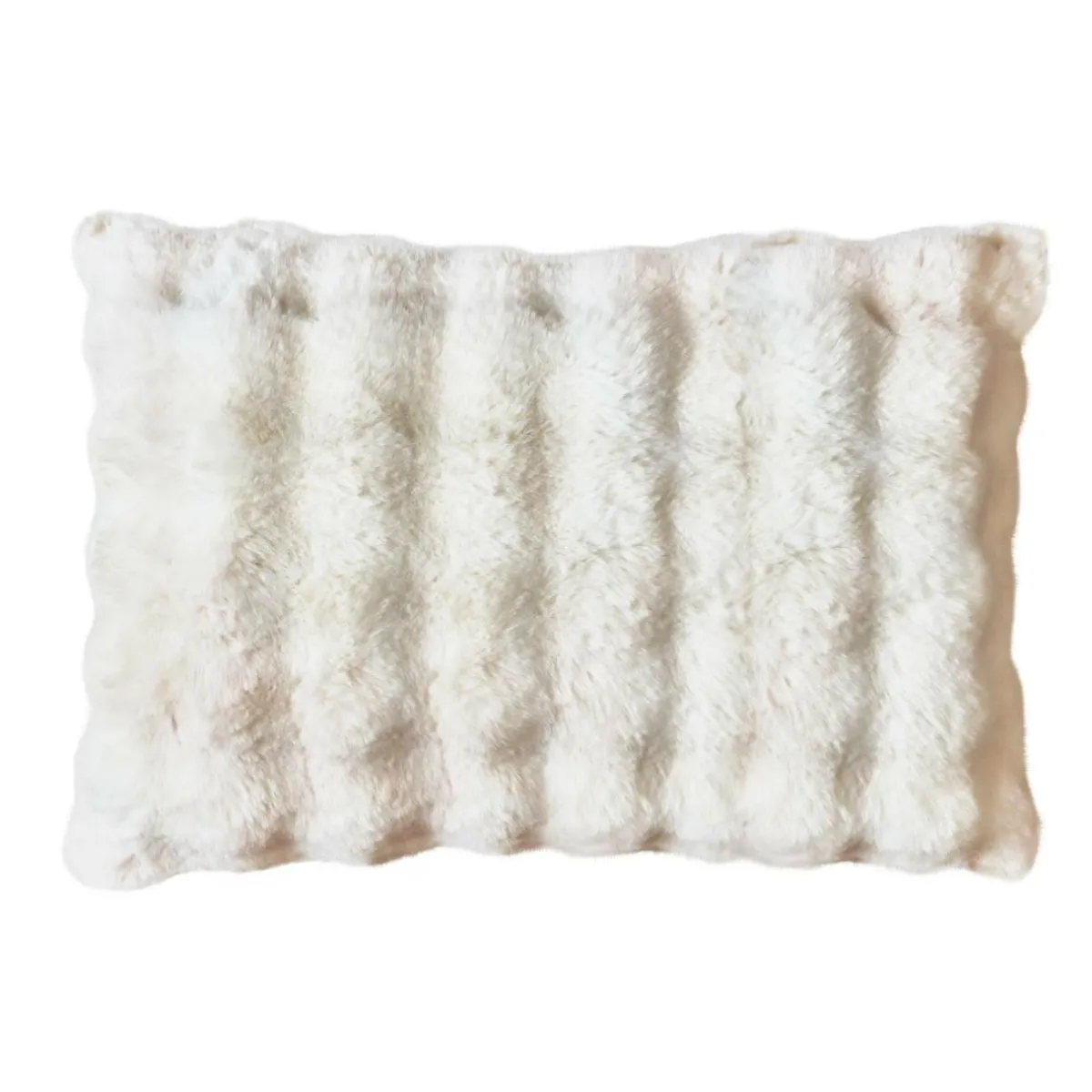 EMINZA Coussin rectangulaire fausse fourrure (50 x 80 cm) Toronto Ivoire Discount