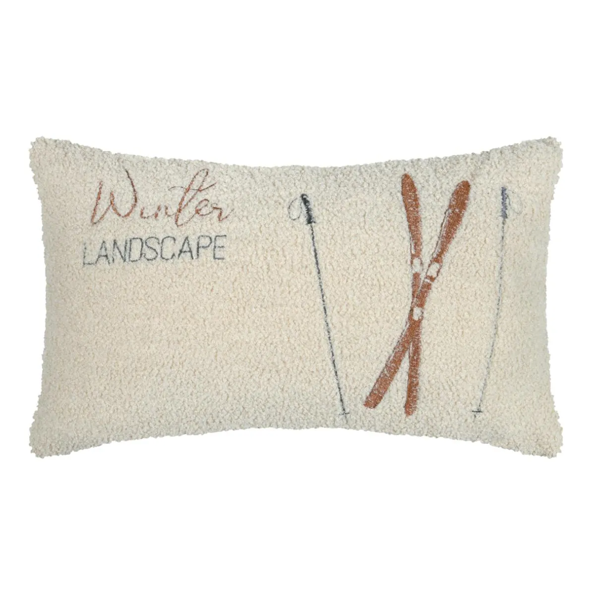 STOF Coussin rectangulaire fausse fourrure (30 x 50 cm) Wildforest Ecru New