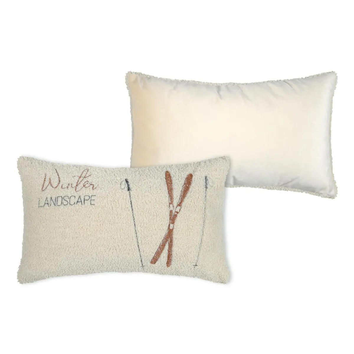 STOF Coussin rectangulaire fausse fourrure (30 x 50 cm) Wildforest Ecru New