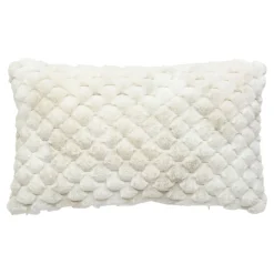 Atmosphera, cru017dateur d'intu017drieur Coussin rectangulaire fausse fourrure (38 x 58 cm) Adriel Beige New