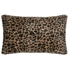 STOF Coussin rectangulaire fausse fourrure léopard (50 x 80 cm) Fauves Camel Discount