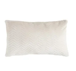 EMINZA Coussin rectangulaire flanelle (40 x 60 cm) Zag Ecru Online
