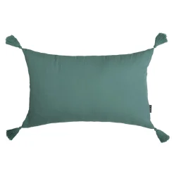 EMINZA Coussin rectangulaire gaze de coton (40 x 60 cm) Gaïa Bleu canard Sale