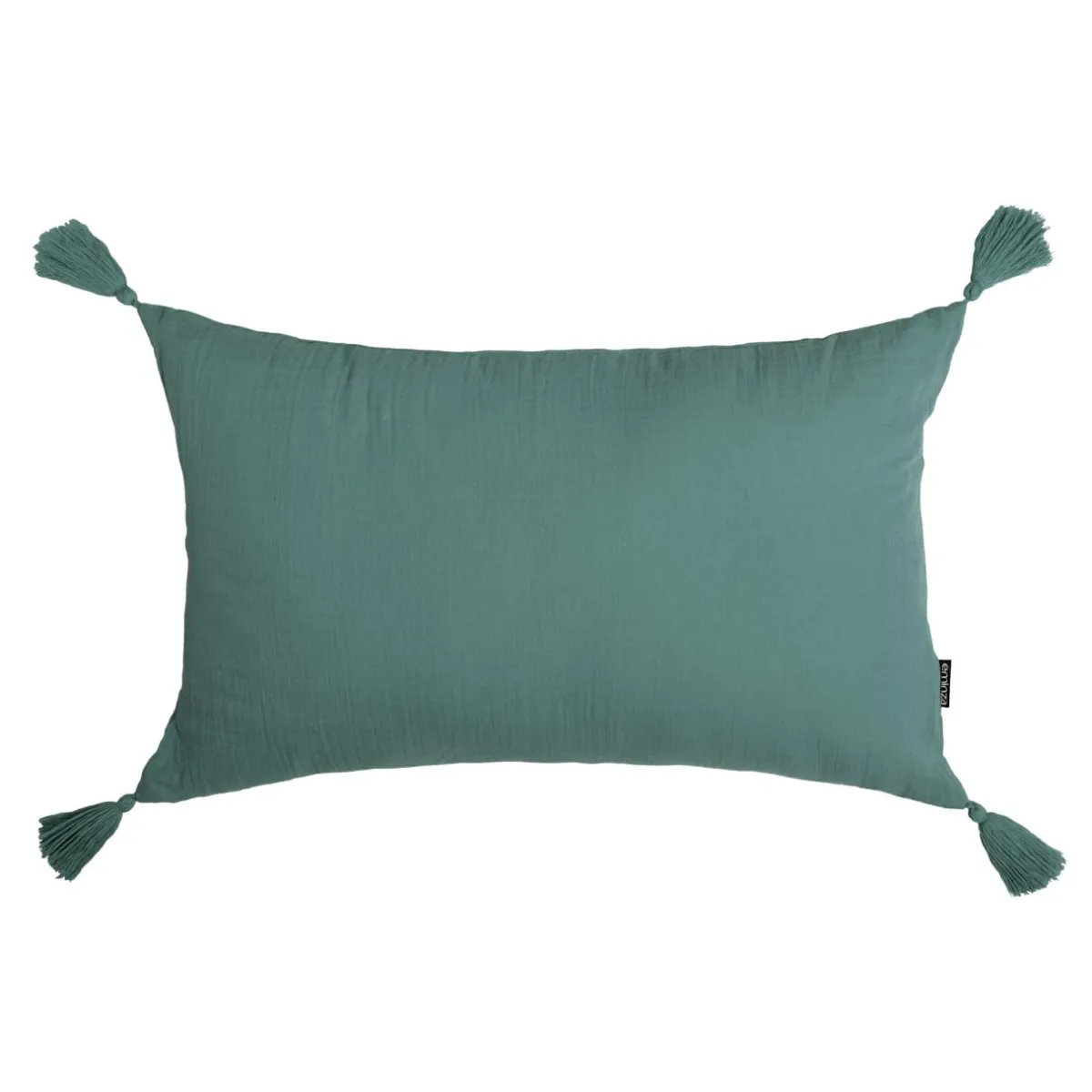 EMINZA Coussin rectangulaire gaze de coton (40 x 60 cm) Gaïa Bleu canard Sale