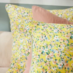 EMINZA Coussin rectangulaire gaze de coton (40 x 60 cm) Abigaël Jaune Best