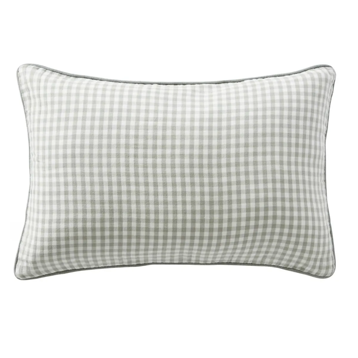 EMINZA Coussin rectangulaire gaze de coton (40 x 60 cm) Gaïa vichy Vert Eucalyptus Discount