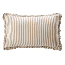 EMINZA Coussin rectangulaire gaze de coton (40 x 60 cm) Gaïa rayures Ficelle Rayure Ficelle Sale