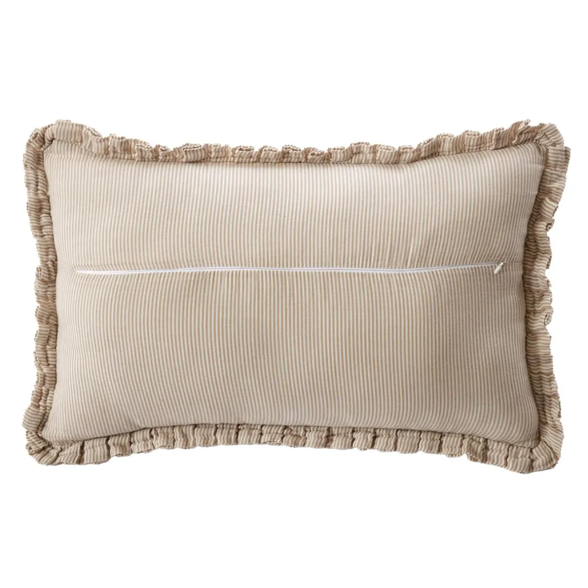 EMINZA Coussin rectangulaire gaze de coton (40 x 60 cm) Gaïa rayures Ficelle Rayure Ficelle Sale
