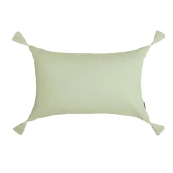 EMINZA Coussin rectangulaire gaze de coton (40 x 60 cm) Gaïa Vert tilleul New