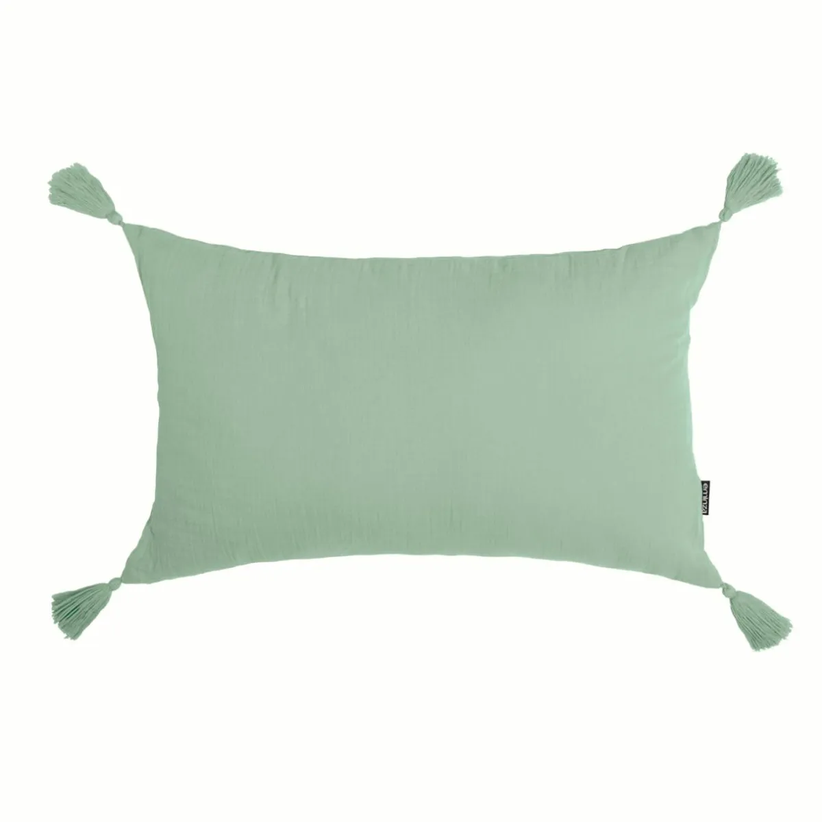 EMINZA Coussin rectangulaire gaze de coton (40 x 60 cm) Gaïa Vert Eucalyptus