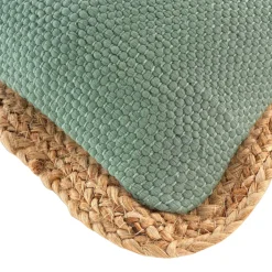DOUCEUR D'INTERIEUR Coussin rectangulaire jute et coton (30 x 50 cm) Akina Vert sauge Outlet