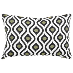Atmosphera, cru017dateur d'intu017drieur Coussin rectangulaire polycoton (35 x 58 cm) Twist Noir Outlet
