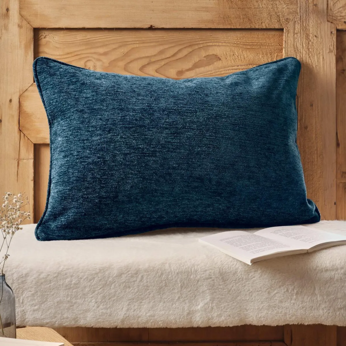 EMINZA Coussin rectangulaire tissé (40 x 60 cm) Magnus Bleu nuit Online
