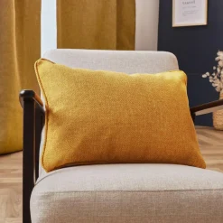 EMINZA Coussin rectangulaire tissé (40 x 60 cm) Alba Jaune moutarde Hot