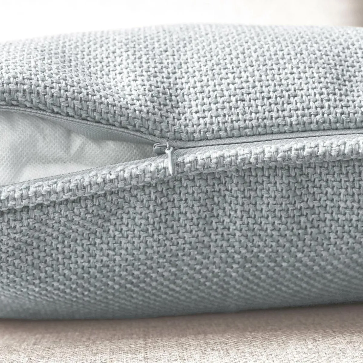 EMINZA Coussin rectangulaire tissé (40 x 60 cm) Alba Gris Discount