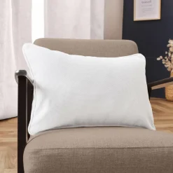 EMINZA Coussin rectangulaire tissé (40 x 60 cm) Alba perle Blanc Outlet