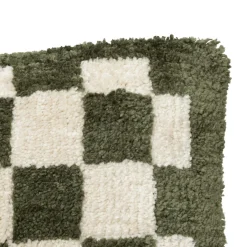 Atmosphera, cru017dateur d'intu017drieur Coussin rectangulaire tufté (38 x 58 cm) Damier Vert kaki Hot