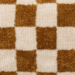 Atmosphera, cru017dateur d'intu017drieur Coussin rectangulaire tufté (38 x 58 cm) Damier Jaune ocre