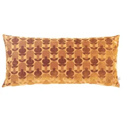 Atmosphera, cru017dateur d'intu017drieur Coussin rectangulaire velours (35 x 75 cm) Luna Jaune ocre Outlet