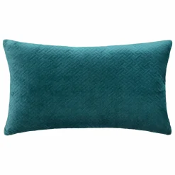 ATMOSPHERA Coussin rectangulaire velours (30 x 50 cm) Dolce Bleu canard Best
