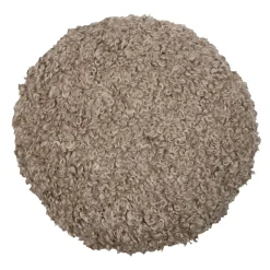 STOF Coussin rond bouclette (40 cm) Cosylife Taupe Discount