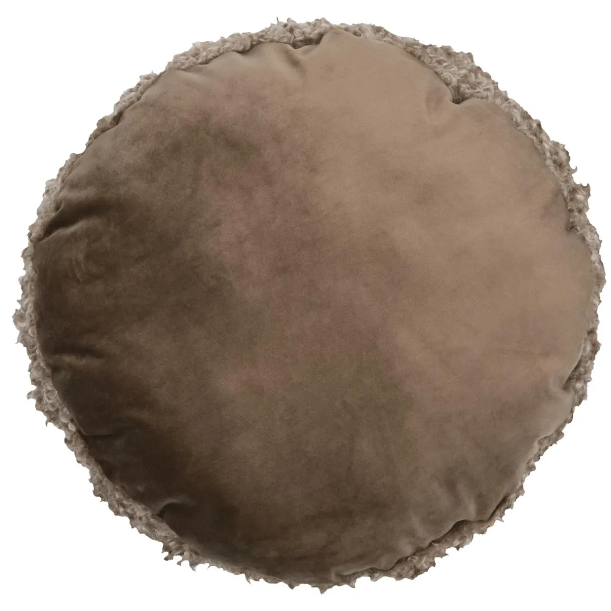 STOF Coussin rond bouclette (40 cm) Cosylife Taupe Discount