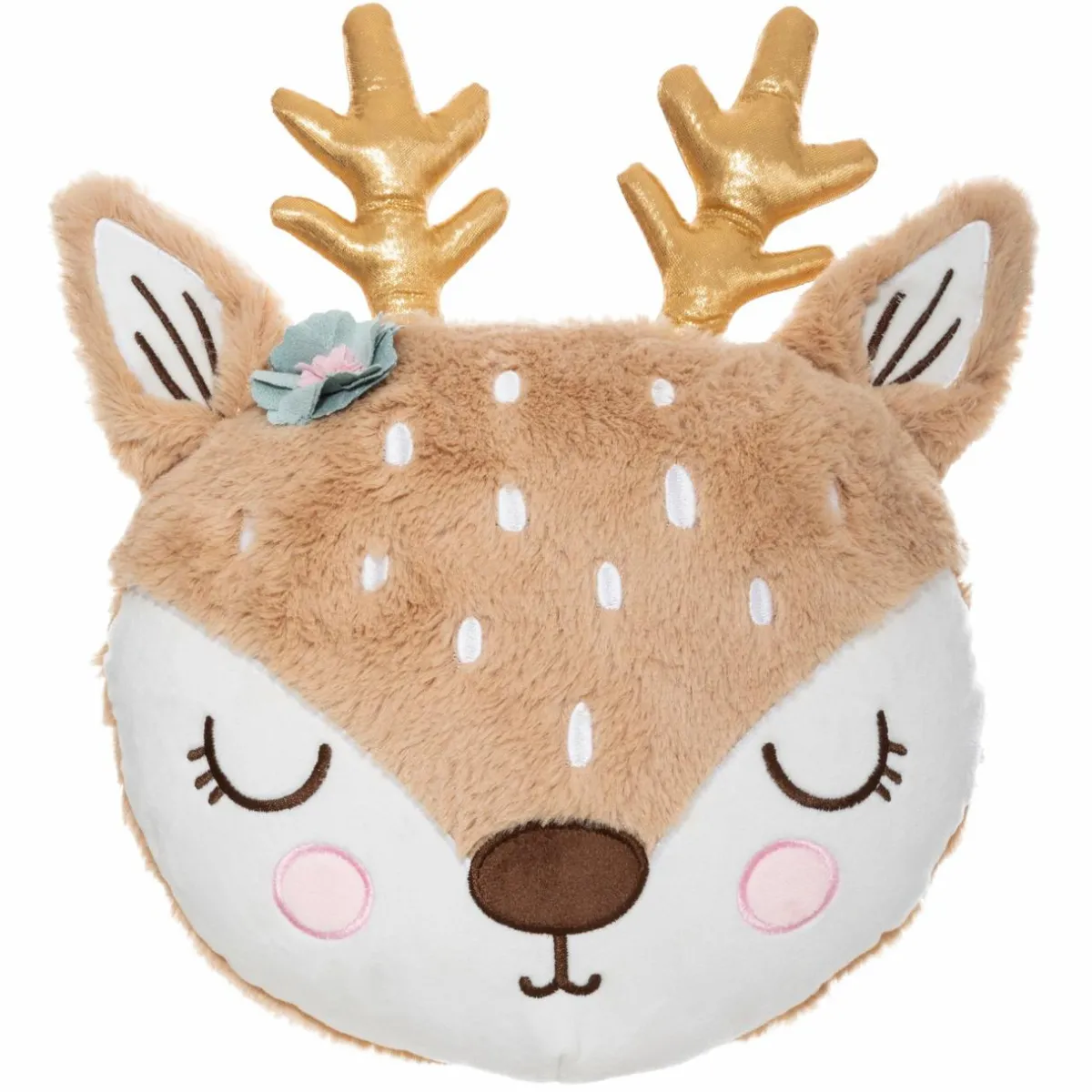 ATMOSPHERA Coussin rond enfant (30 cm) Tête de Biche Taupe Clearance