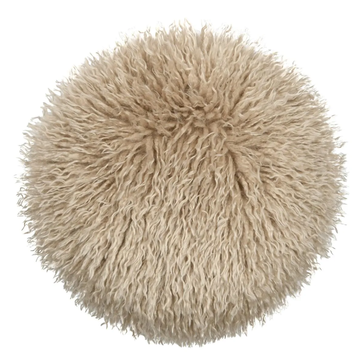 STOF Coussin rond fausse fourrure (40 cm) Cosylife Beige Discount