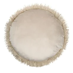 STOF Coussin rond fausse fourrure (40 cm) Cosylife Beige Discount