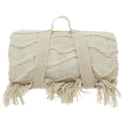 ATMOSPHERA Couvre-lit coton (260 x 240 cm) Daisy Beige New