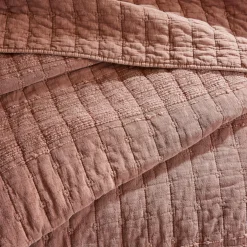 EMINZA Couvre-lit coton matelassé (240 x 260 cm) Lena Terracotta Outlet