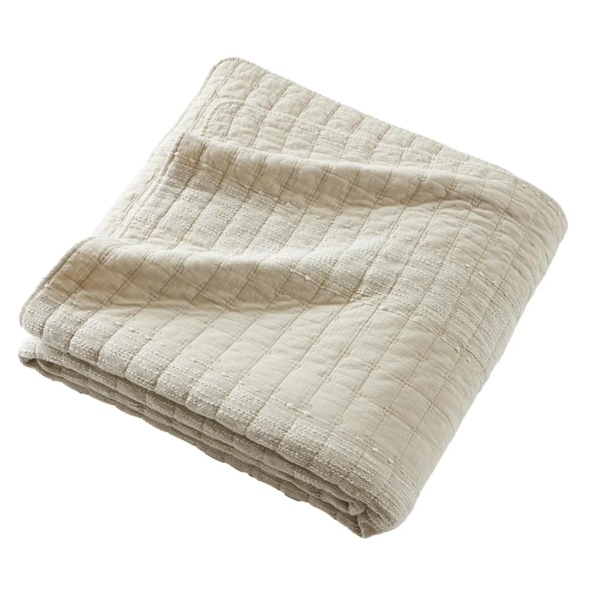 EMINZA Couvre-lit coton matelassé (220 x 240 cm) Lena sable Beige Outlet