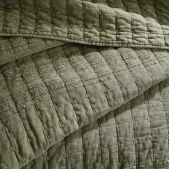 EMINZA Couvre-lit coton matelassé (220 x 240 cm) Lena Vert romarin Sale