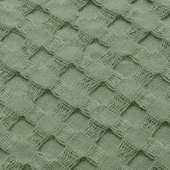 EMINZA Couvre-lit coton nid d'abeille (180 x 220 cm) Maya Vert romarin New